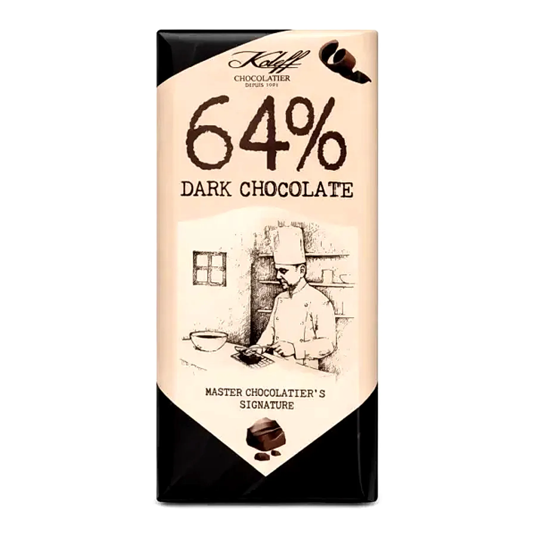 Koleff Chocolatier dark chocolate 64% cocoa packaging