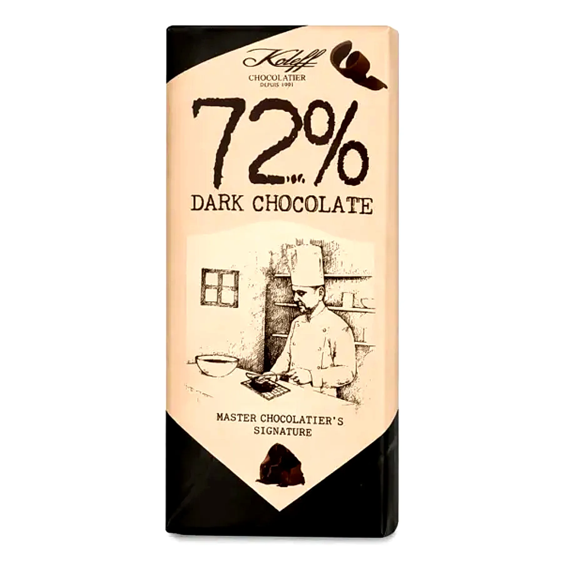 Koleff Chocolatier dark chocolate 72% cocoa packaging